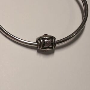 Silver Star Engraved with June Birthstones Charm for Pandora Style Bracelet